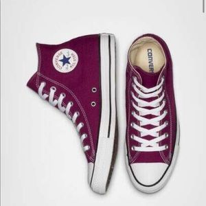 Burgundy Converse High Tops